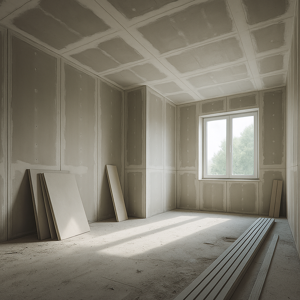 Trockenbau – Ob Akustik, Brandschutz oder Design – wir realisieren Gipskartonlösungen nach Maß. Für Wohnungen, Büros oder Dachausbau – präzise, effizient und fachgerecht.